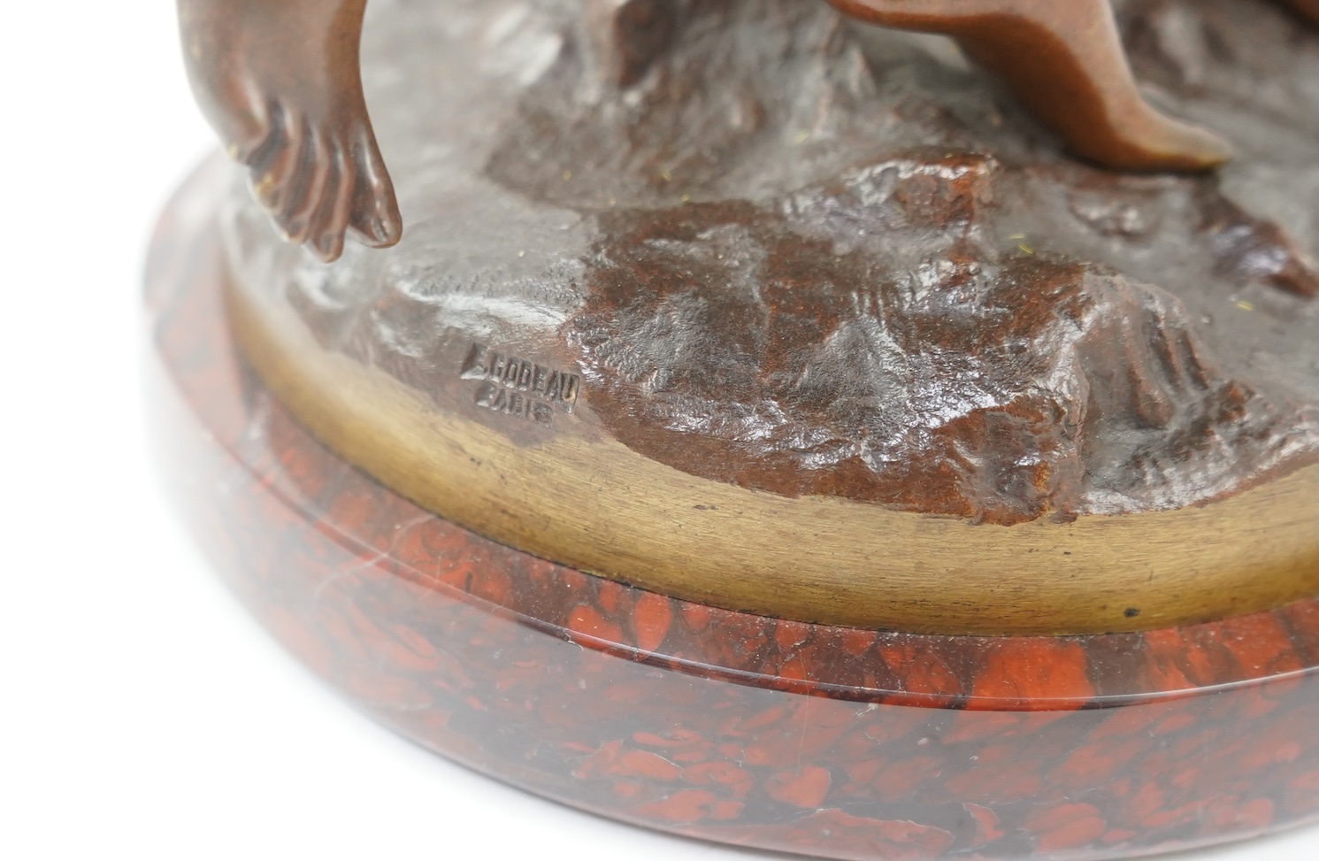 Mathurin Moreau (1822-1912), ‘Les Soeurs’. A patinated bronze